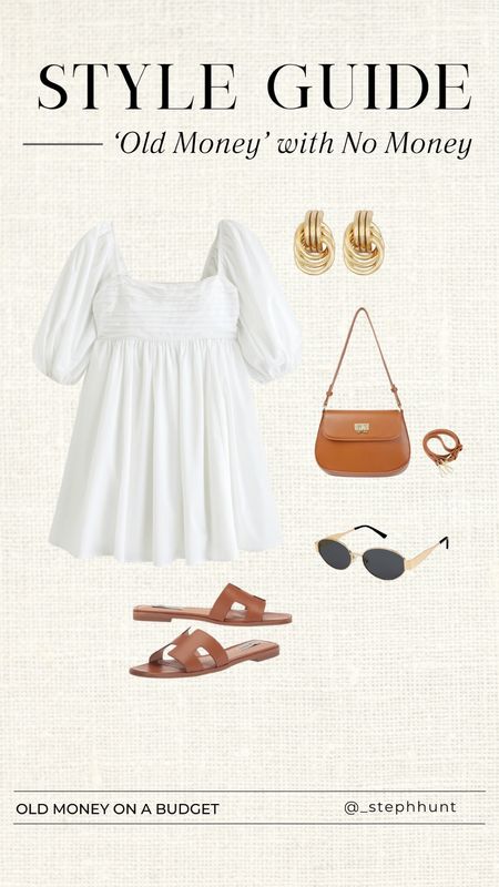 Old money aesthetic. Spring summer outfit white dresses sandals 

#LTKfindsunder100 #LTKitbag #LTKshoecrush