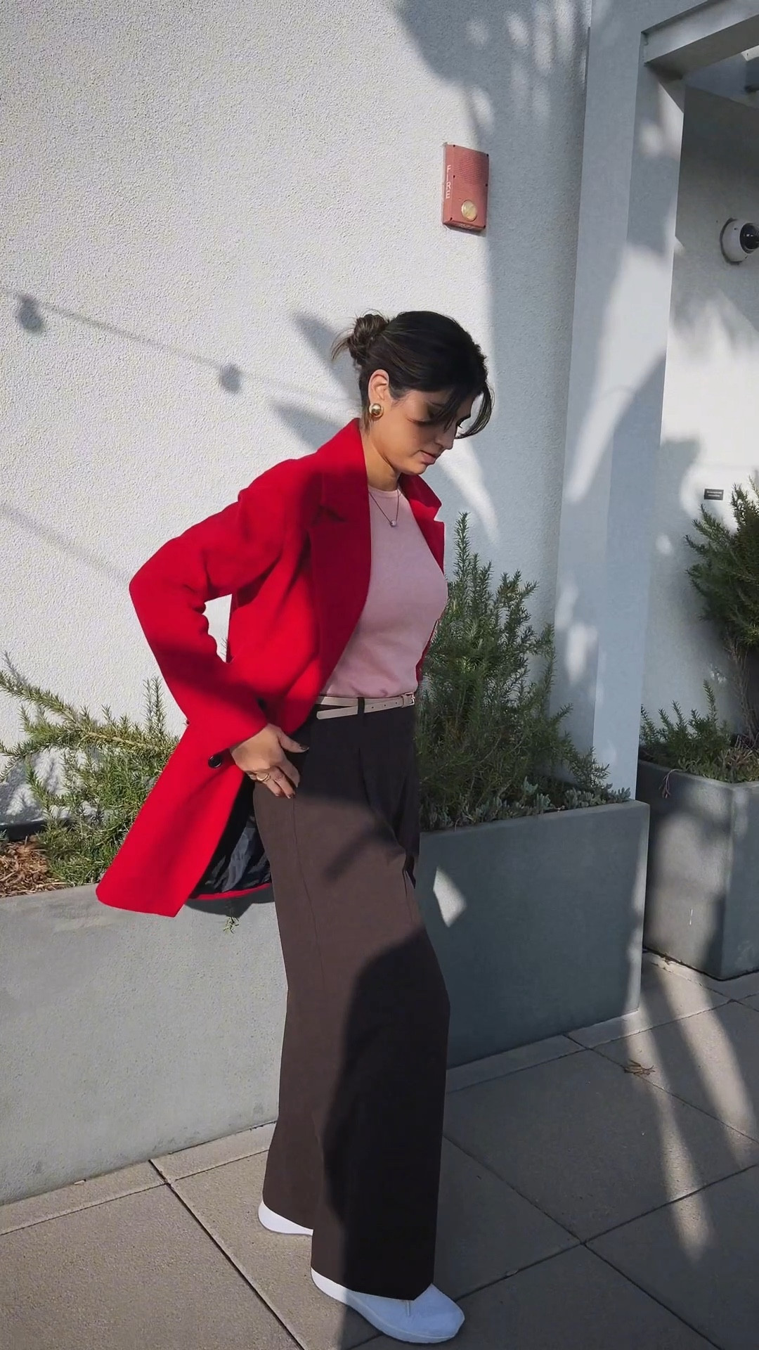 Wore this cute fit-  red coat, pink sweater and brown pants to a post- Thanksgiving lunch 🥙 


#LTKgrwm #LTKdayinmylife #LTKWorkwear