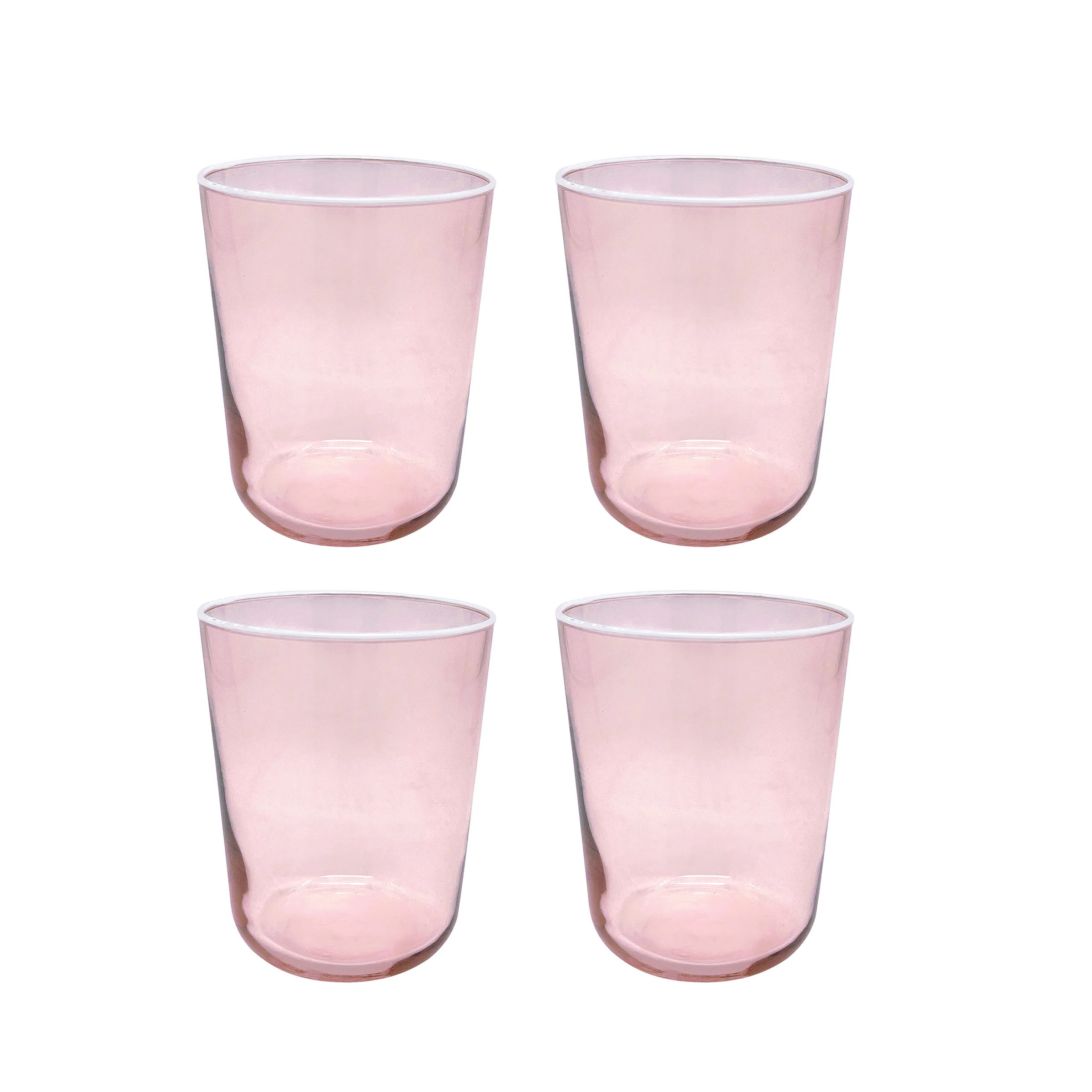 Fine Line Quartz with White Rim Double Old-Fashioned Glass Set of 4 | Mariposa