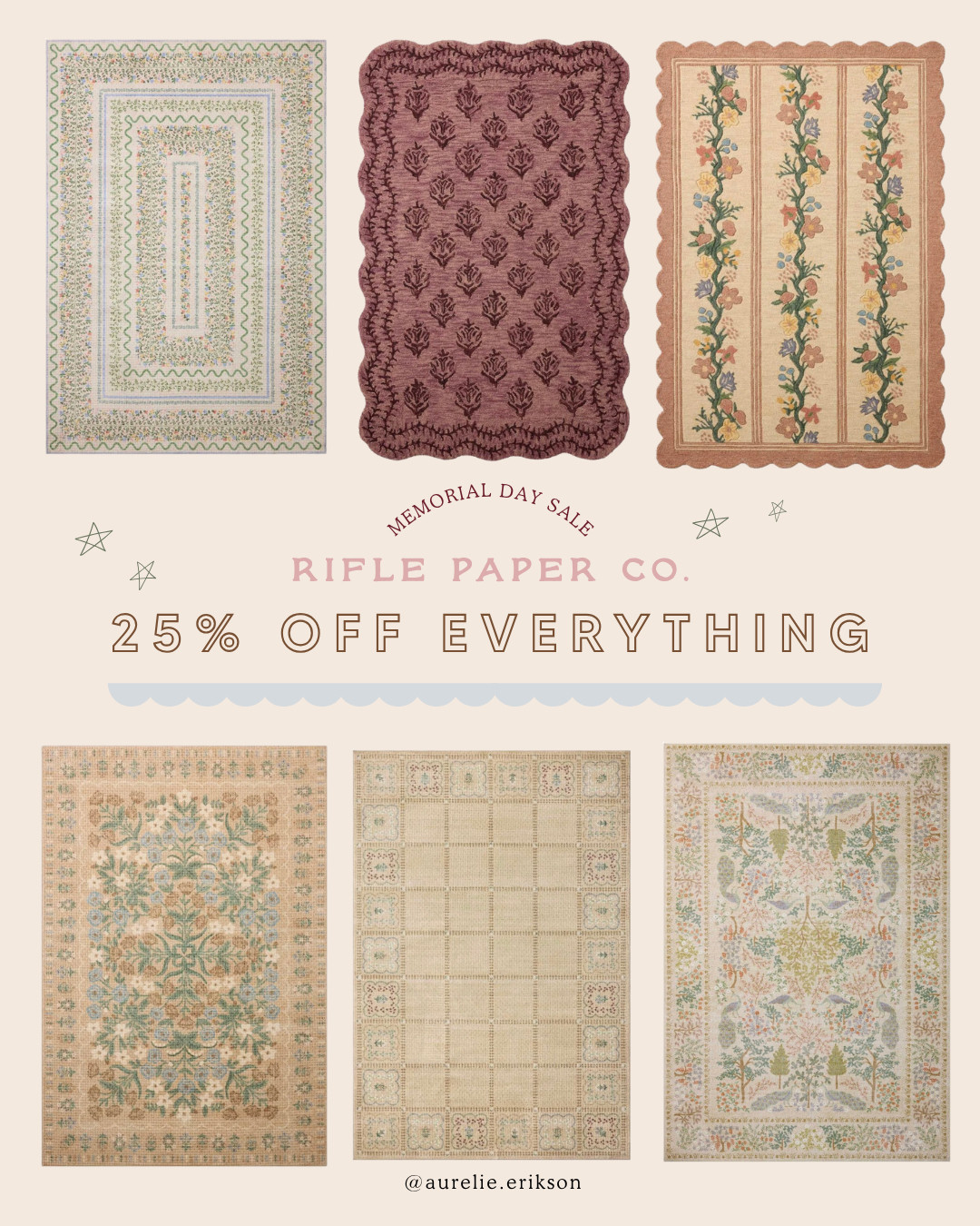 Rifle Paper Co Memorial Day Sale means 25% off everything! Check out some of my favorite rugs! #memorialdaysale 

 #LTKHome #LTKSaleAlert