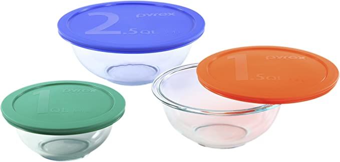 Pyrex Smart Essentials 6-Piece Glass Mixing Bowl Set | Amazon (US)