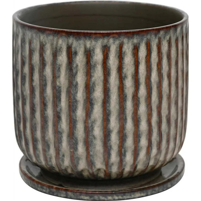 Better Homes & Gardens 8 Inch Ceramic Paul Planter with Attached Saucer - Walmart.com | Walmart (US)