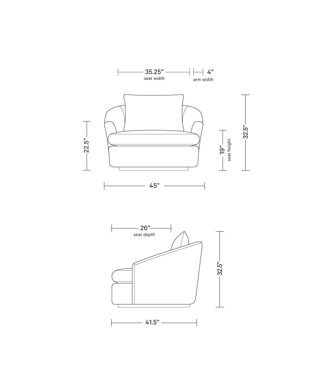 Marshall Oversized Swivel Chair | Interior Define