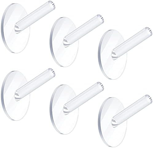 Amazon.com: Queekay 6 Pieces Wall Mounted Hat Hooks Acrylic Coat Hooks Clear Hat Rack Robe Hook A... | Amazon (US)