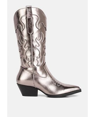 London Rag cowboy metallic faux leather cowboy boots - Macy's | Macy's