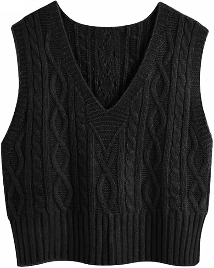 Aoysky Sweater Vest Women's V-Neck Sweater Tank Tops Pullover Cable Knit Vest Solid Color Sleevel... | Amazon (US)