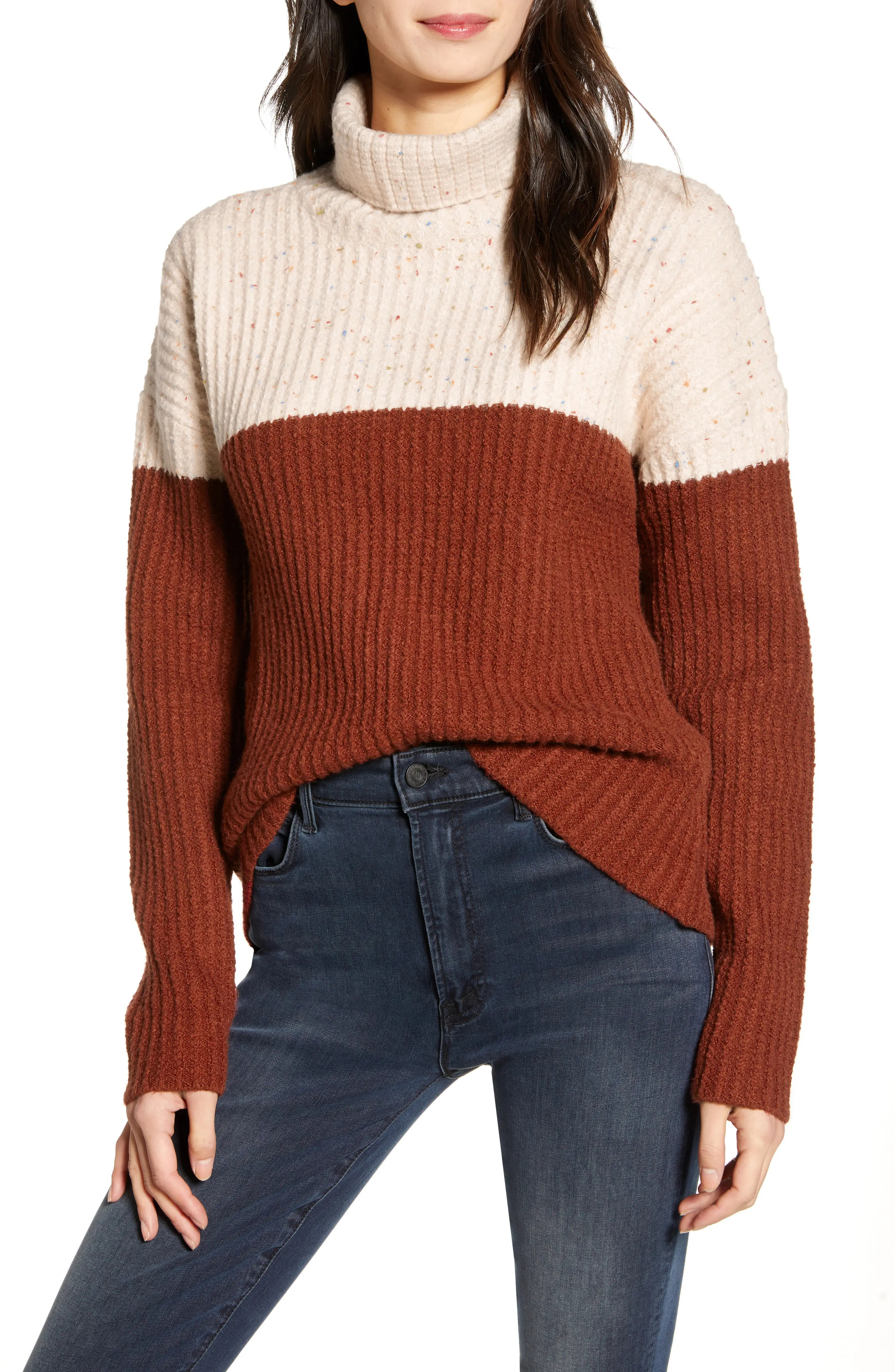 Colorblock Turtleneck Sweater | Nordstrom