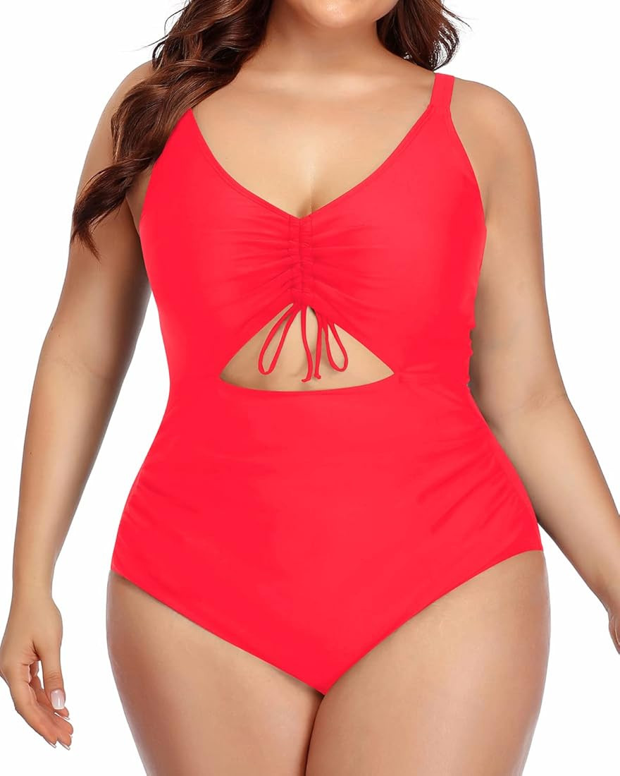 Daci Women Plus Size Cutout One Piece Swimsuits Tummy Control Bathing Suits V Neck Monokini Swimw... | Amazon (US)