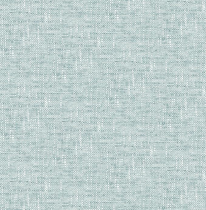 NuWallpaper NU2919 Aqua Poplin Texture Peel & Stick Wallpaper, Blue | Amazon (US)