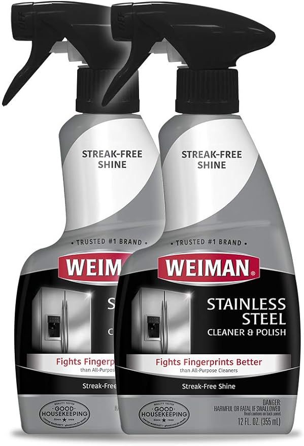 Weiman Stainless Steel Cleaner and Polish - 12 Ounce (2 Pack) - Removes Fingerprints, Residue, Wa... | Amazon (US)