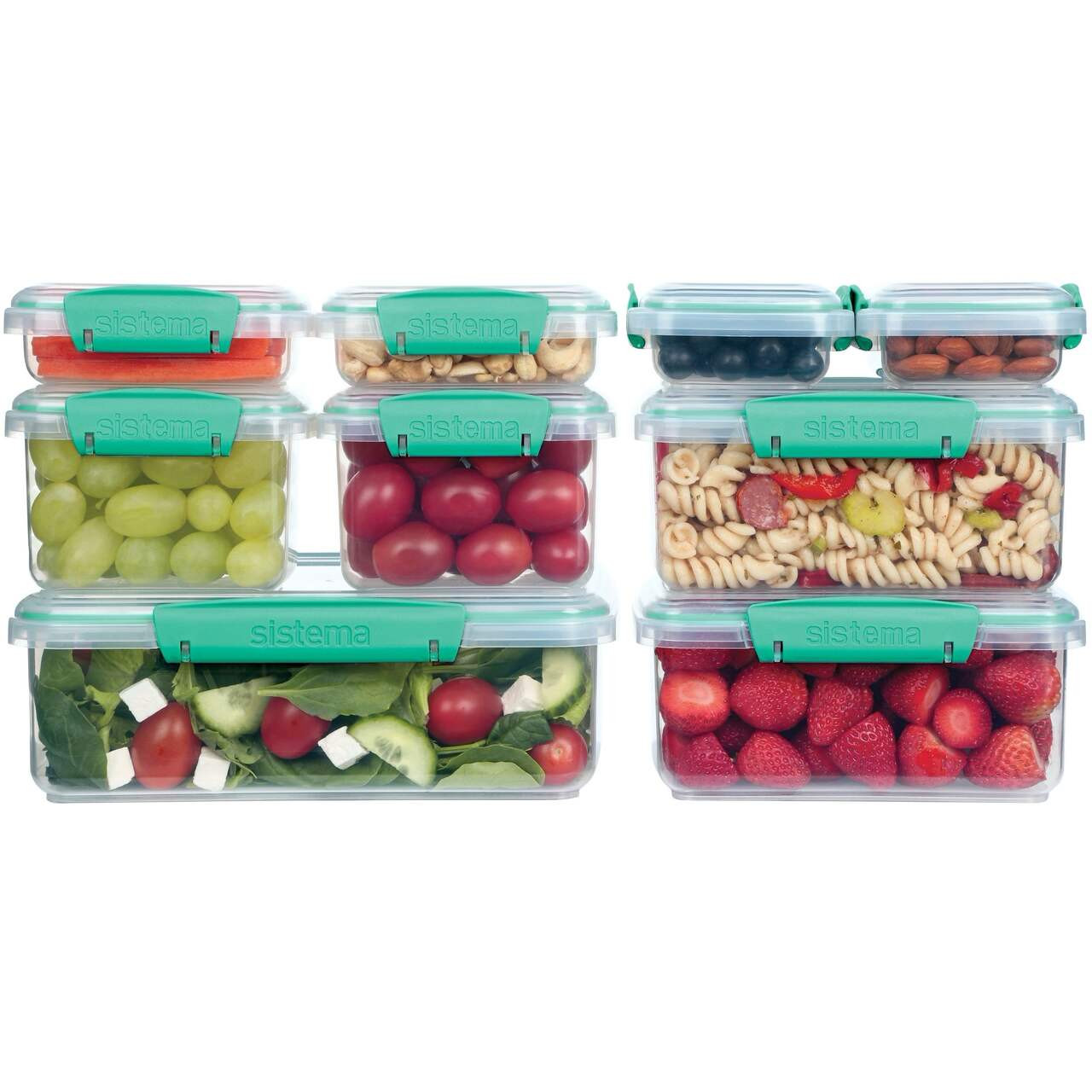 Sistema To Go Rectangular Food Storage Container Set with Removable Dividers, 18-pc | Canadian Tire
