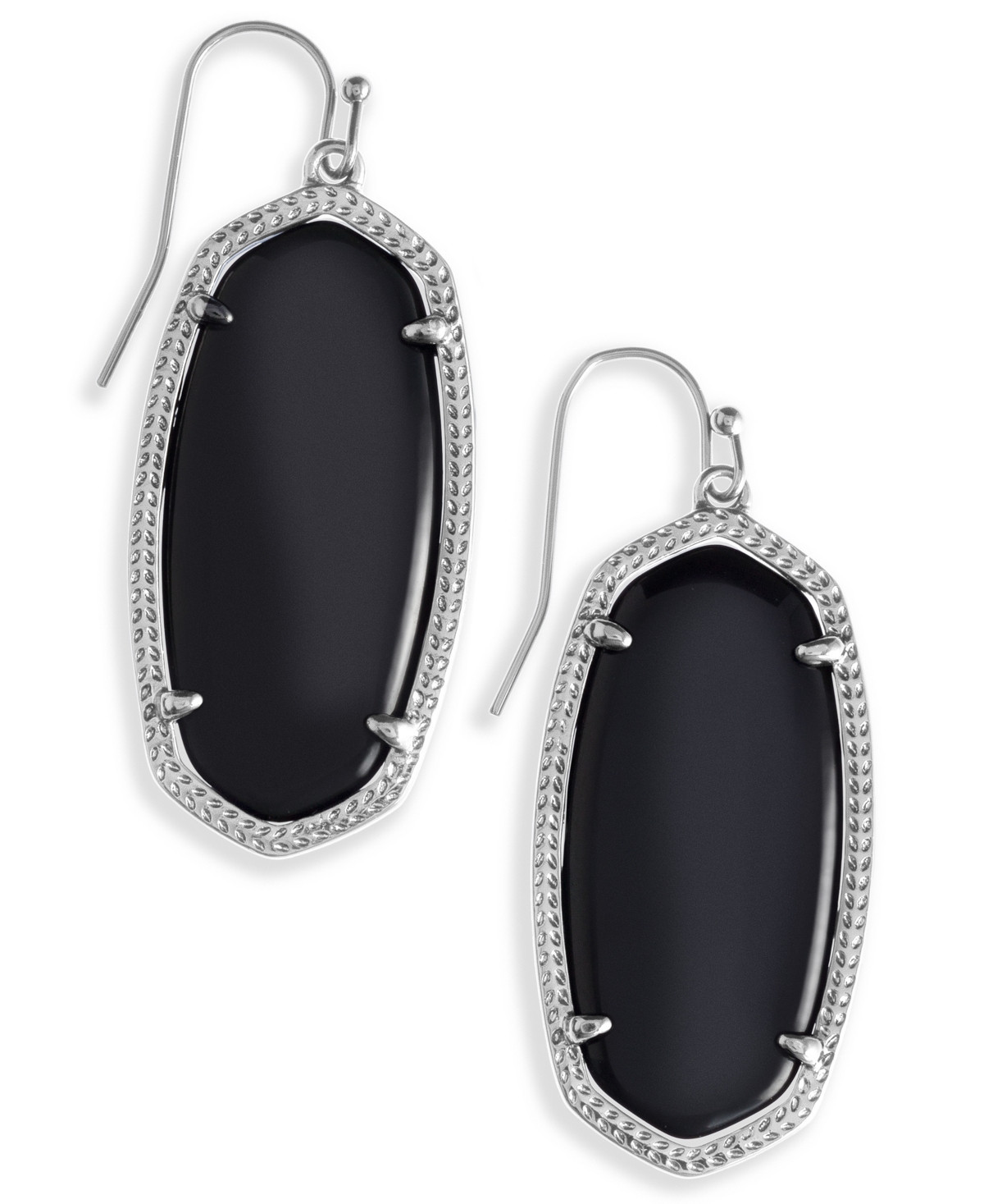 Kendra Scott 14K Gold Plated Elle Drop Earrings - Silver Black | Macy's