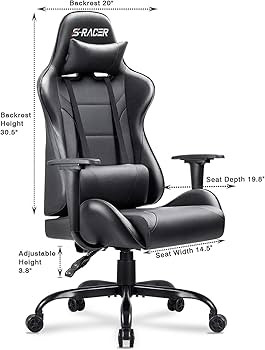 Homall Gaming Chair Computer Office High Back Leather Gamer Desk Chair Ergonomic Adjustable Swive... | Amazon (US)