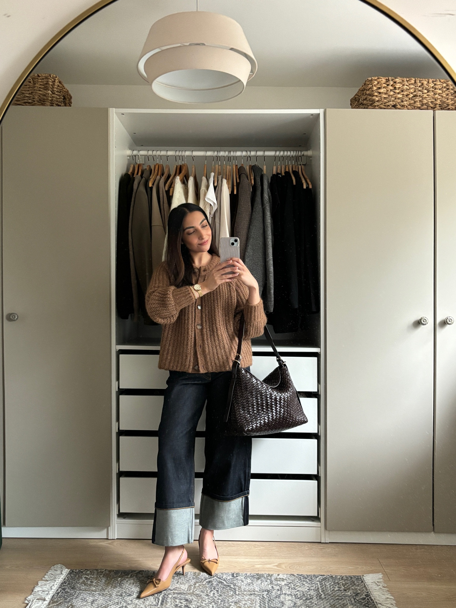 sezane, brown cardigan, investment piece, cos, jeans, wide leg jeans, &otherstories, braided bag, mango, kitten heels 

#LTKstyletip #LTKSeasonal #LTKeurope