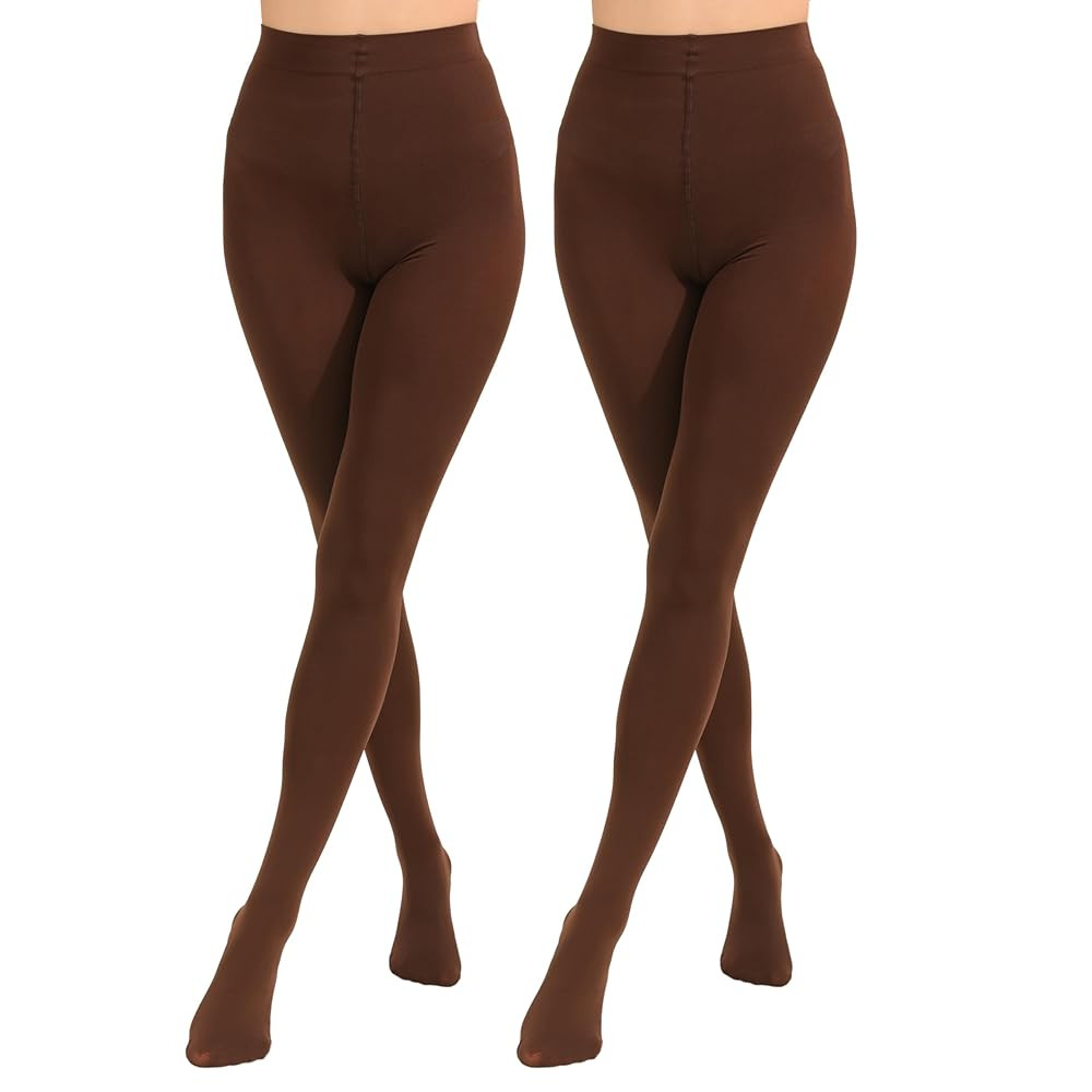 2 Pairs Women's Solid Color Tights 80D, Soft Opaque Microfiber Tights | Amazon (US)