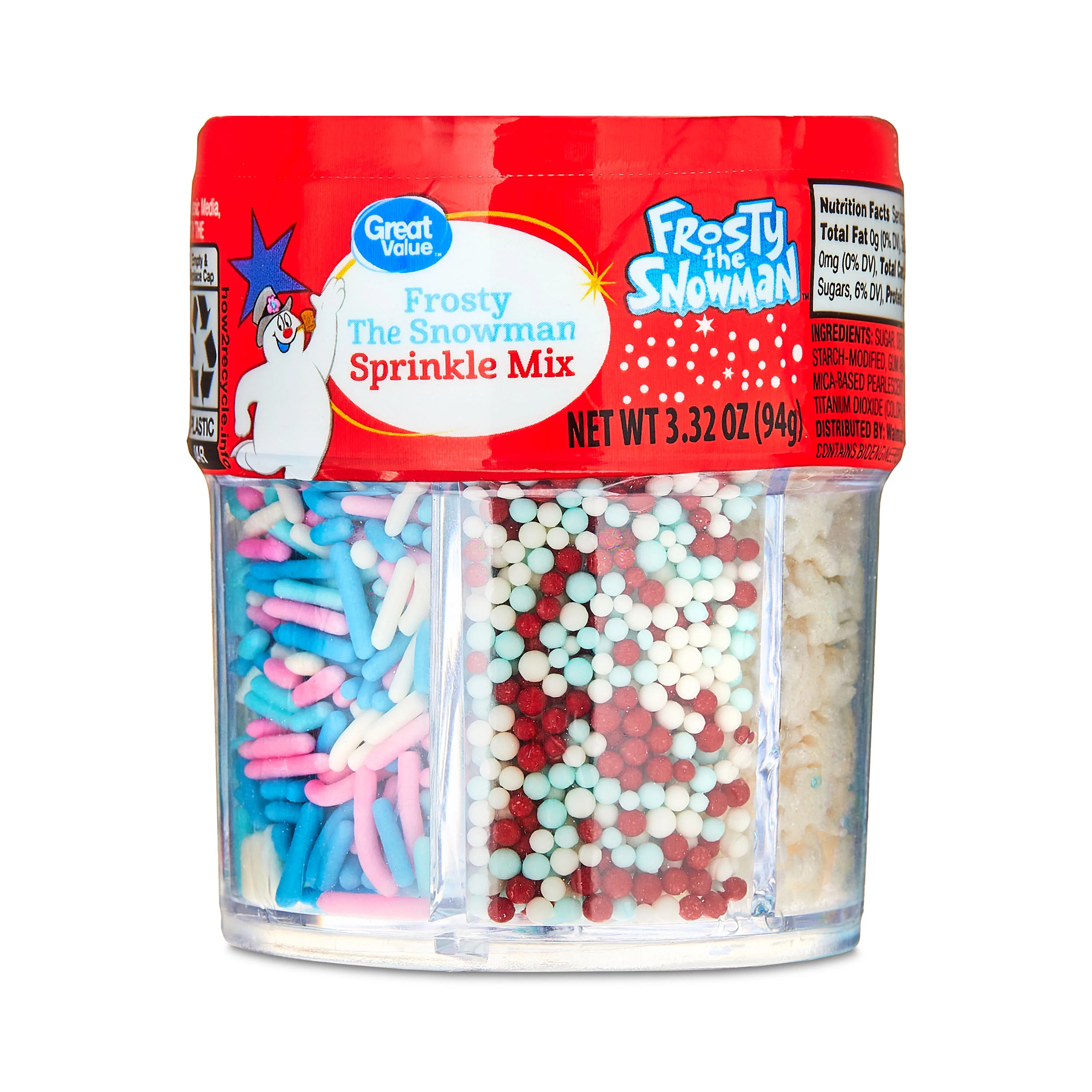 Great Value Frosty the Snowman Blue & White Dessert Sprinkles, 3.3 oz | Walmart (US)