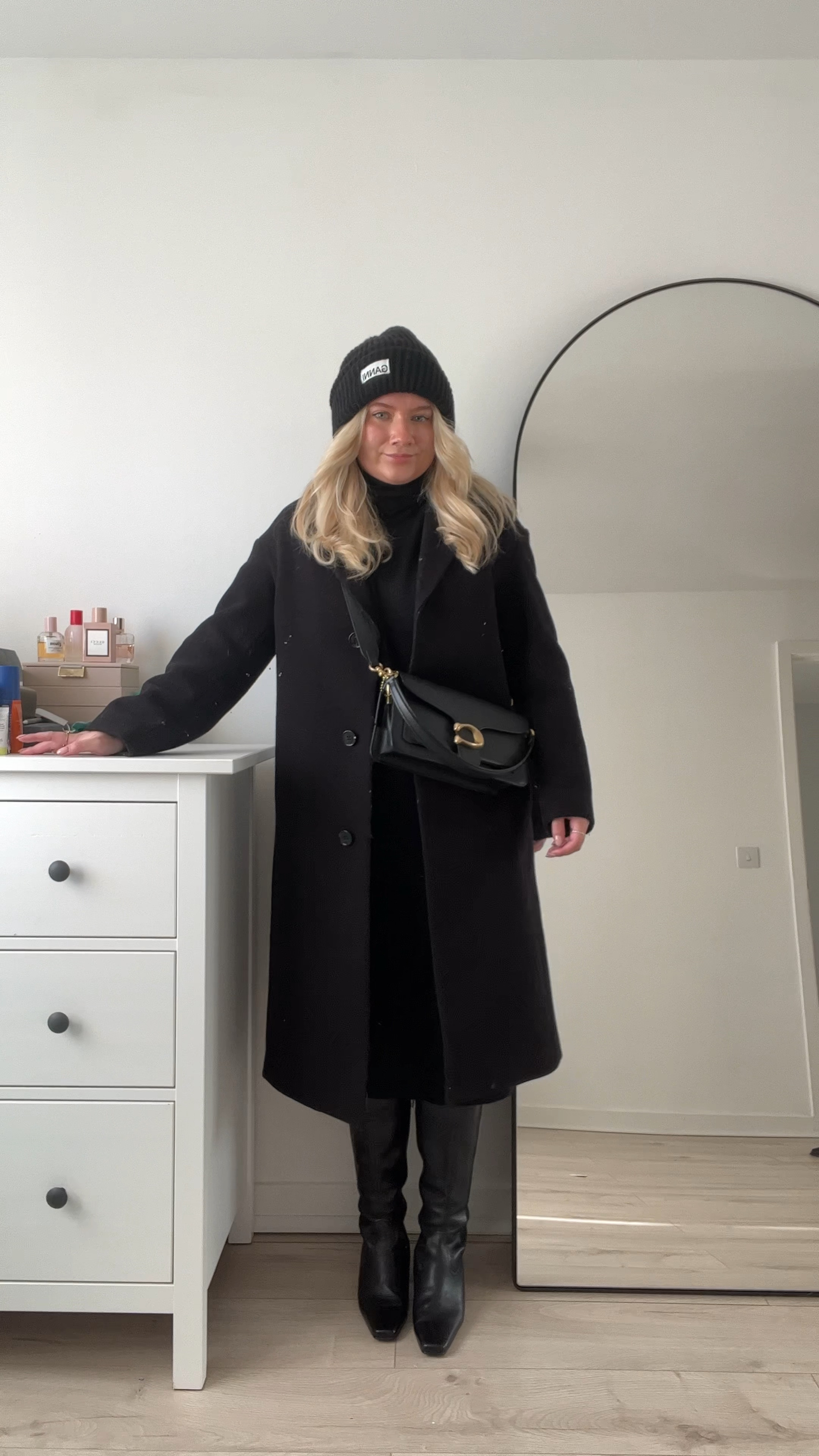 layering thermals under a black midi knit dress for winter with a ganni beanie and coach tabby bag

#LTKSeasonal #LTKeurope #LTKstyletip