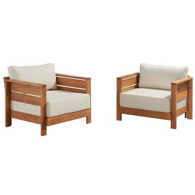 Alaterre Furniture 2pc Barton Outdoor Weather Resistant Arm Chairs with Cushions | Target