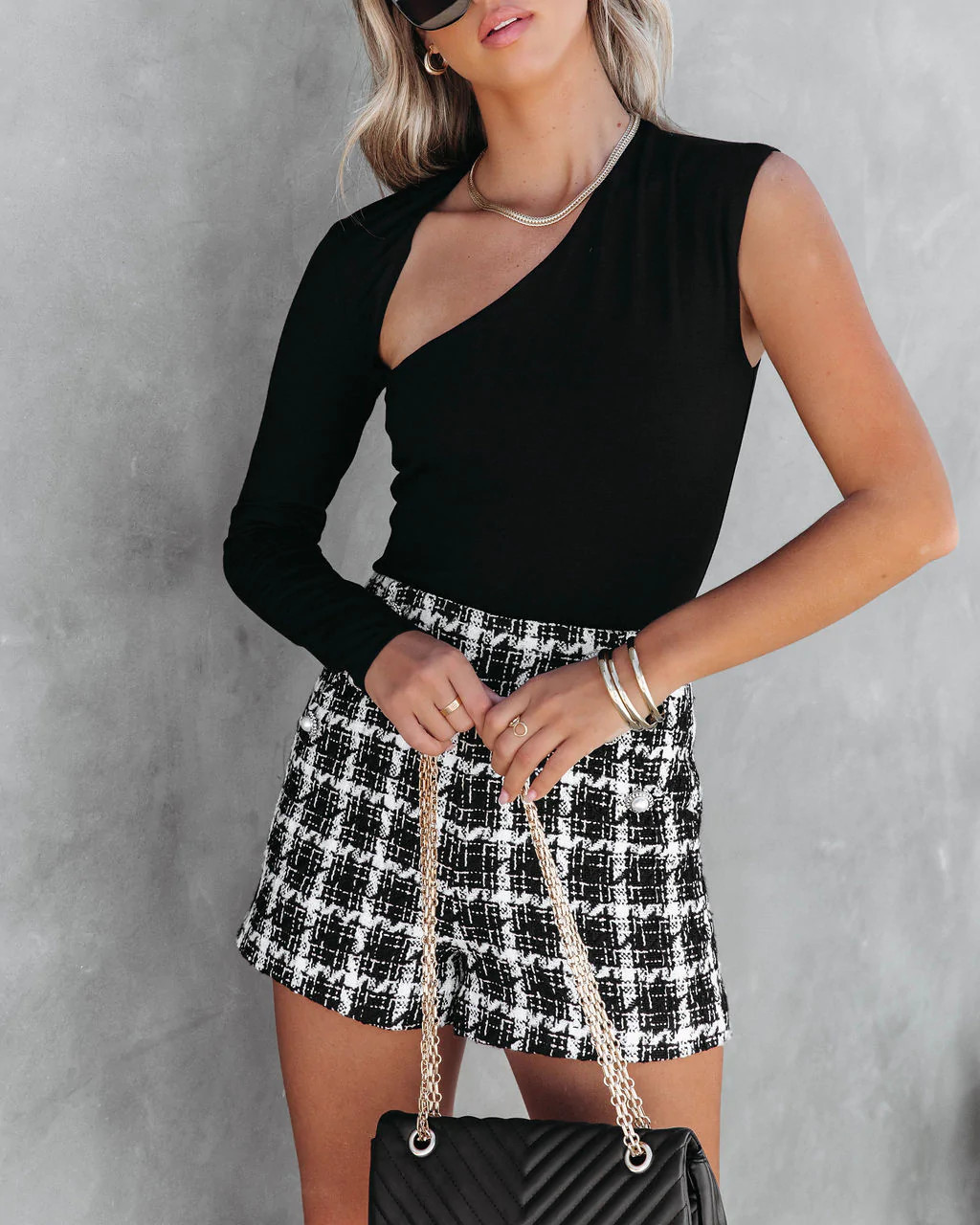 Unforgettable Night One Shoulder Cutout Bodysuit - Black (Large) | VICI