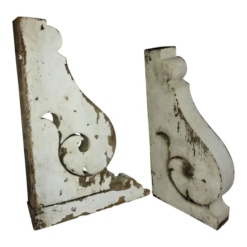 Large Victorian Architectural Salvage Corbels - A Pair | Chairish
