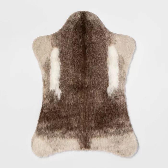 Reindeer Faux Fur Pelt Brown - Threshold&#8482; | Target