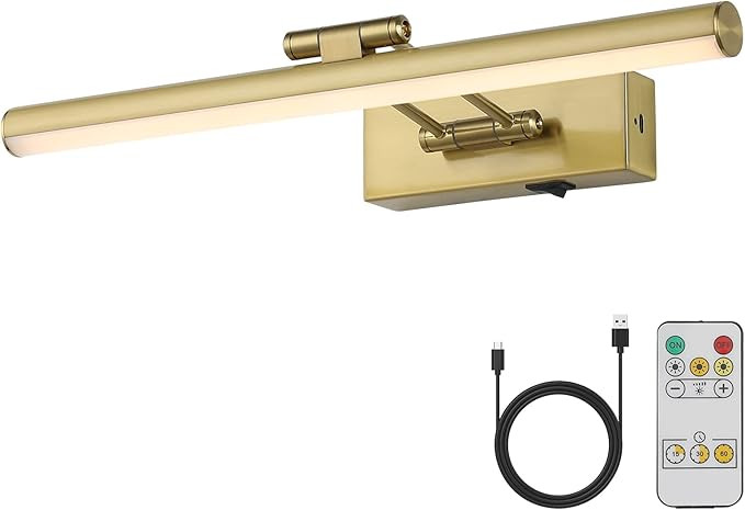 JUSHENG Dimmable Black Picture Light Battery Operated 16'' Inch, Rechargeable Gallery Light with ... | Amazon (US)