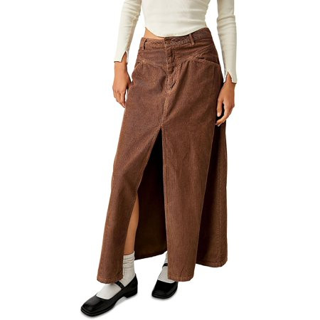 Free People Womens Corduroy Mid Rise Maxi Skirt | Walmart (US)