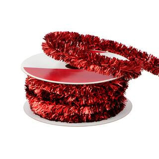 5/8" x 30Ft Red Tinsel Wired Trim Ribbon by Celebrate It® in Null | Michaels® | Michaels Stores