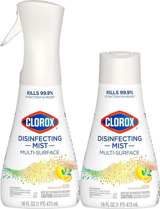 Clorox Disinfecting Mist Sanitizing And Antibacterial Disinfectant Spray, 16 Oz, Lemon And Orange... | Amazon (US)