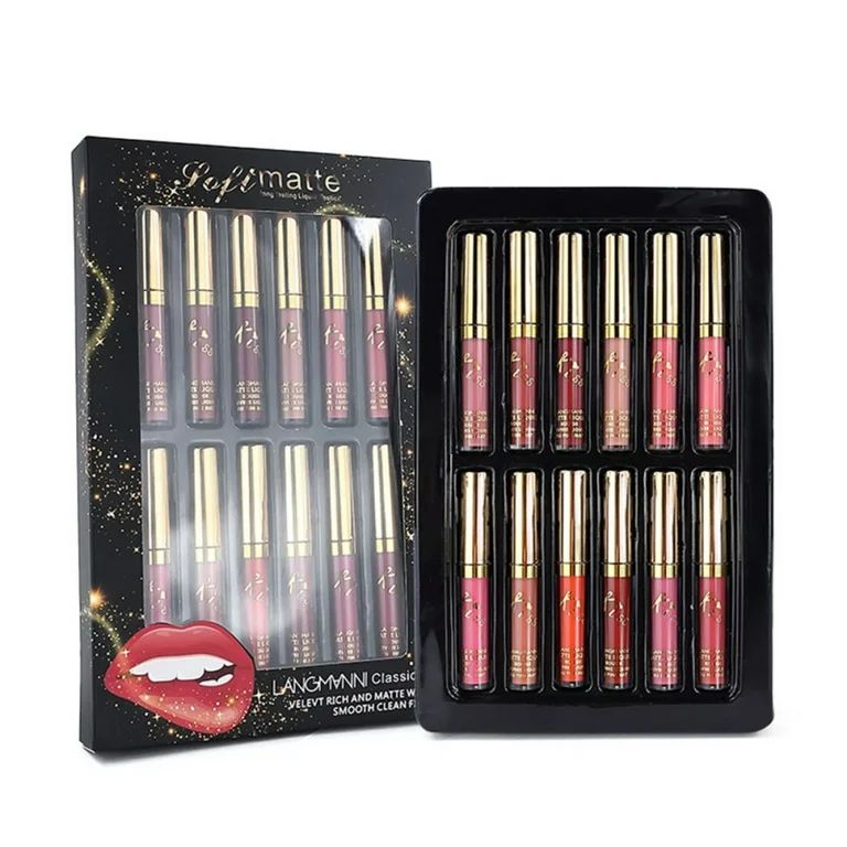 Deepwonder 12-color Matte Lip Gloss Set, Waterproof Long-lasting Matte Lipstick Gift Box, Beauty ... | Walmart (US)