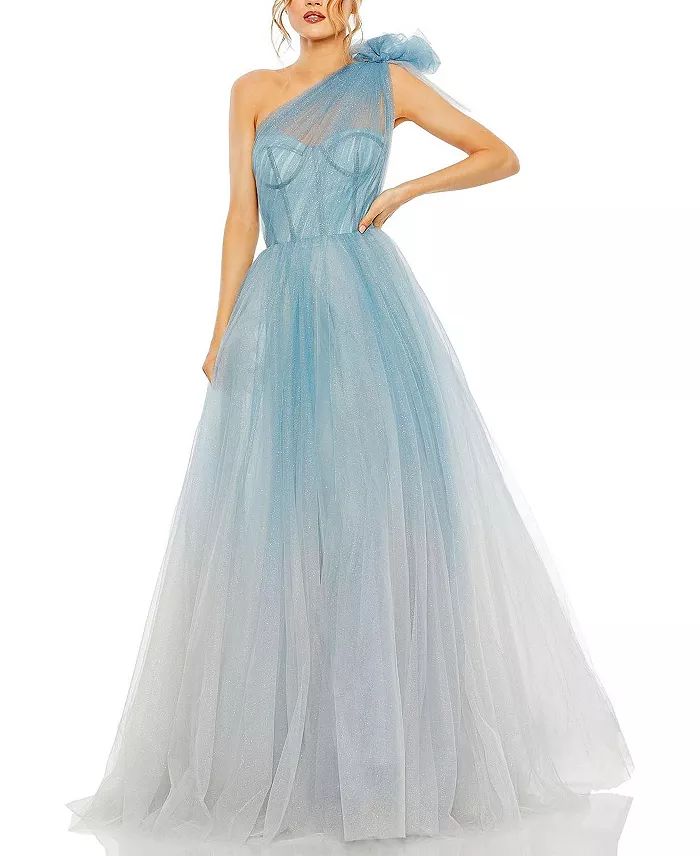 Glitter One-Shoulder Ombre Gown With Bow | Bloomingdale's (US)