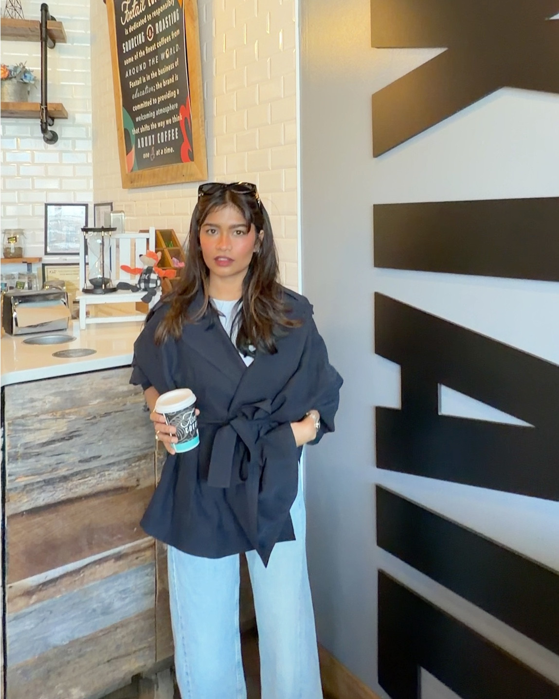 Petite mom coffee/work outfit (can be dressed up or down with choice of footwear) 

Wearing:
34 in jeans (they are high waisted and petite friendly)
Xs in jacket/coat/flowy trench coat (very lightweight, flattering and versatile). Size down if you’re between size (don’t size up) 

Zara #zara 

#LTKootd #LTKmomlife #LTKPetite