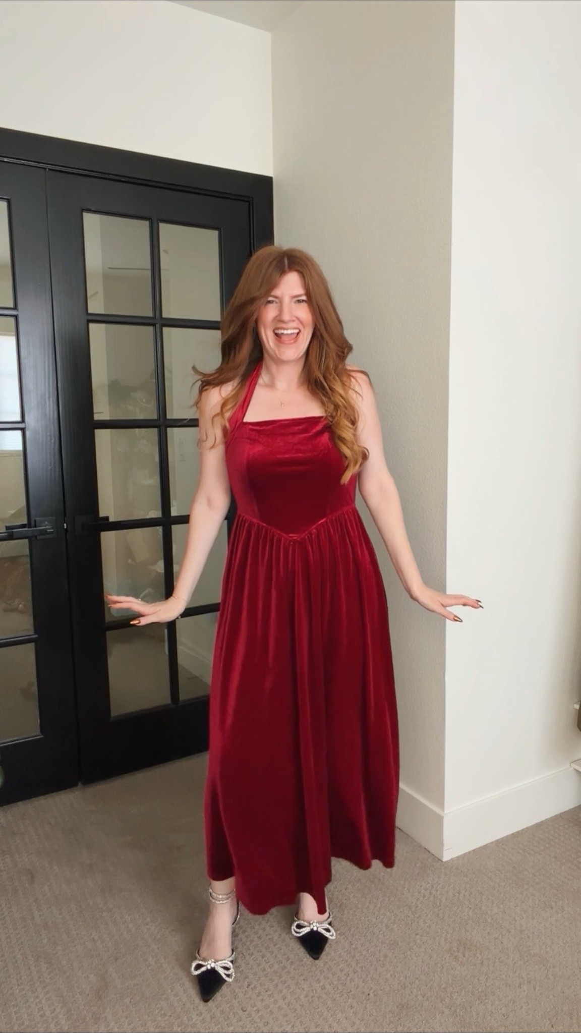 Holiday dress from Amazon wearing size small.

#LTKPetite #LTKSaleAlert #LTKSeasonal