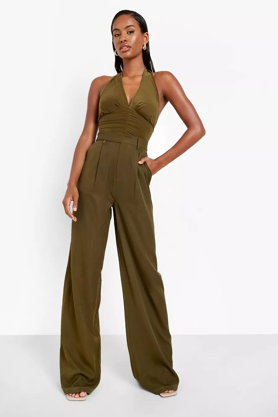 Straight Leg Slouchy Woven Trouser | Boohoo.com (UK & IE)