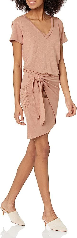 Monrow Women's Hd0306-supersoft S/S V Dress W/Tie | Amazon (US)