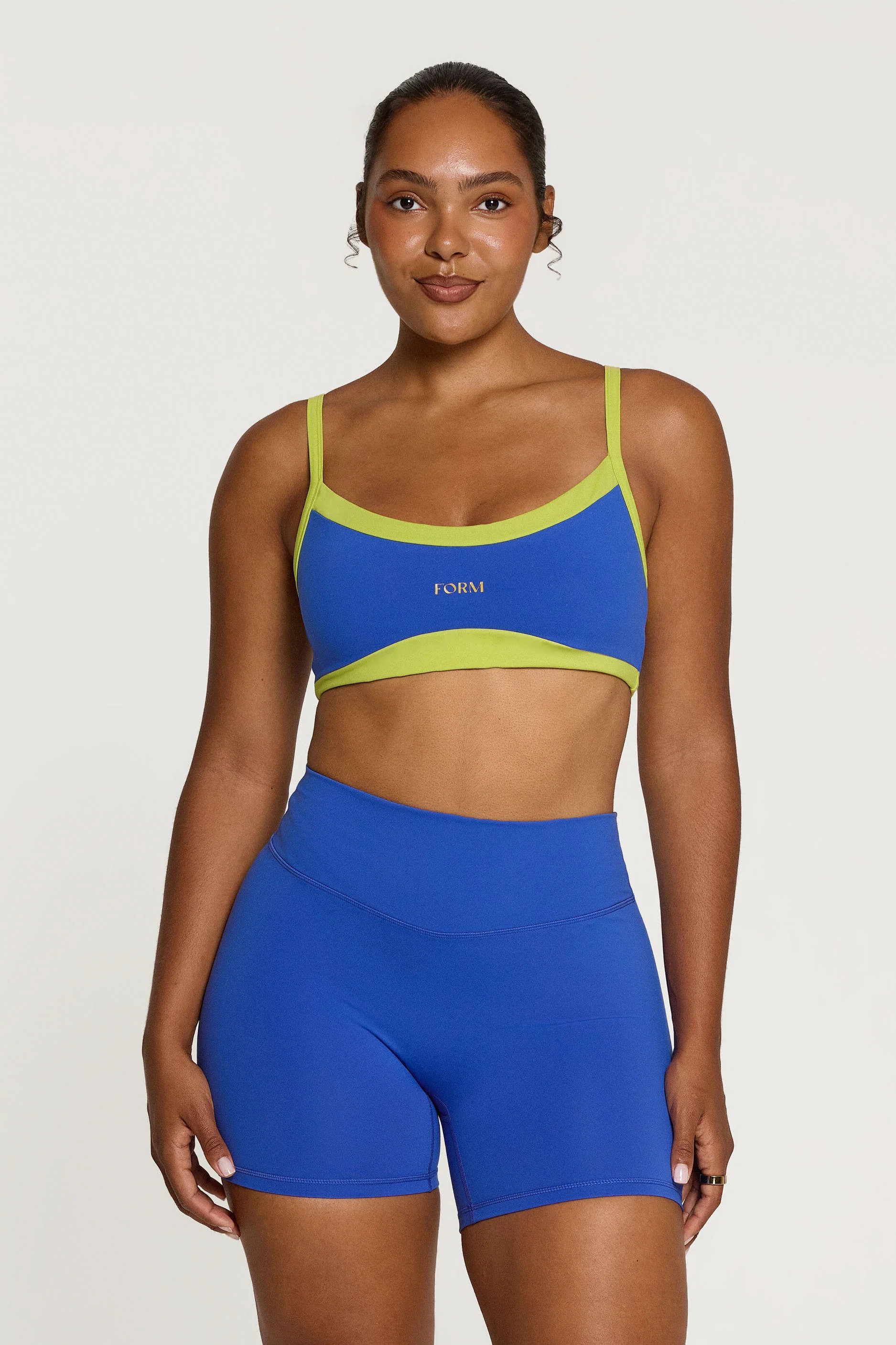 Scoop Contrast Bra - Cobalt/Lime | FORM
