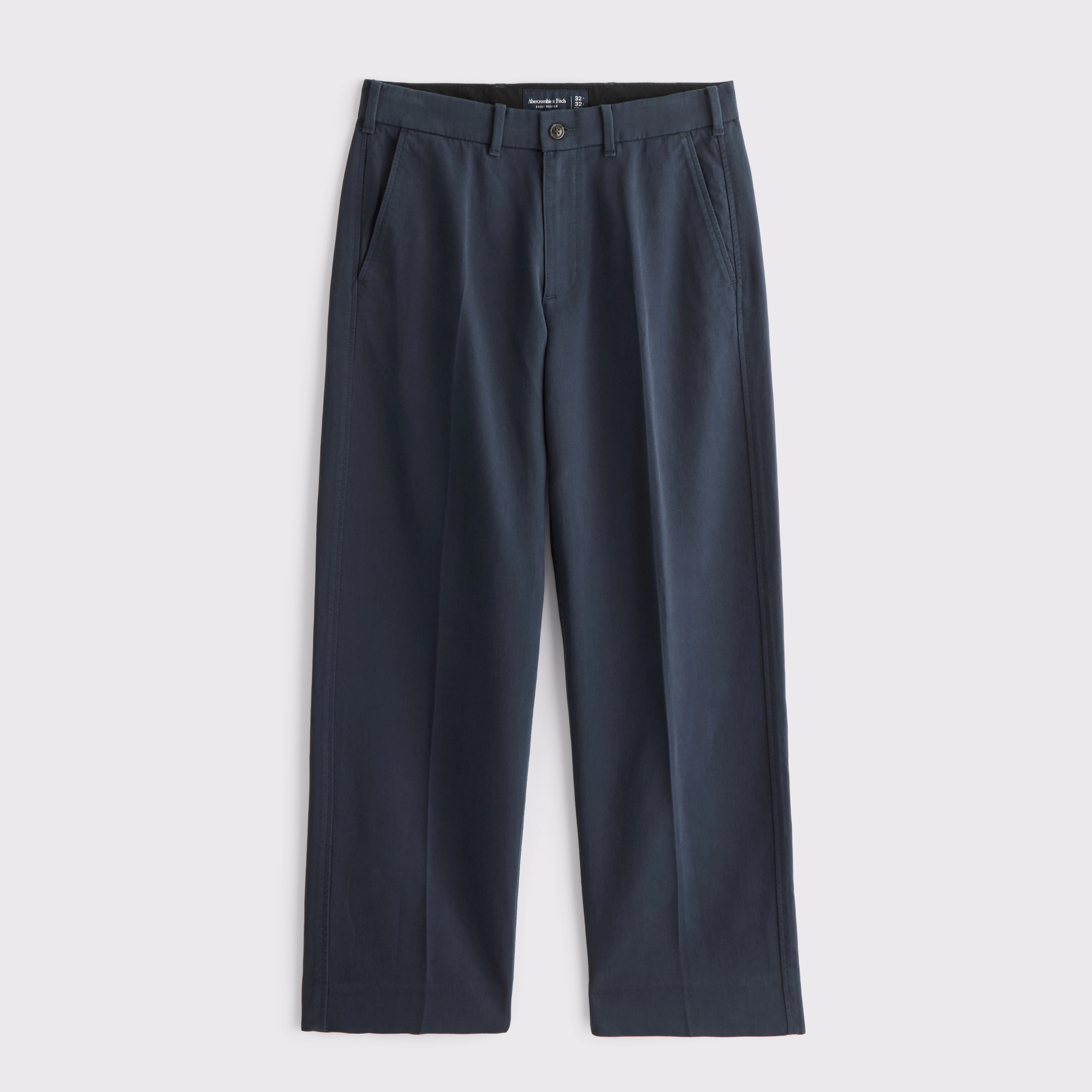 Structured Cotton-Blend Baggy Trouser | Abercrombie & Fitch (US)