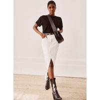 White Denim Midi Skirt | Mint Velvet
