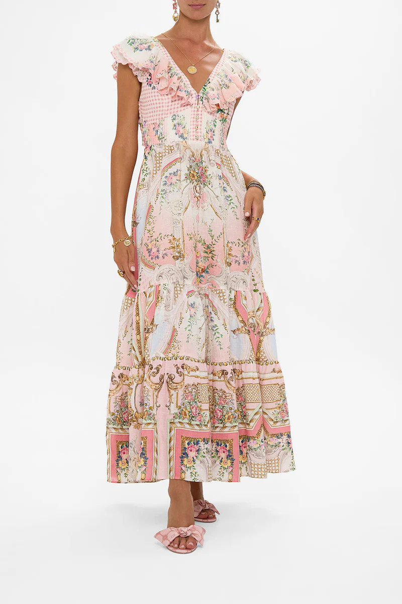 TIERED DRESS WITH NECK FRILL LISBON LULLABY | Camilla US