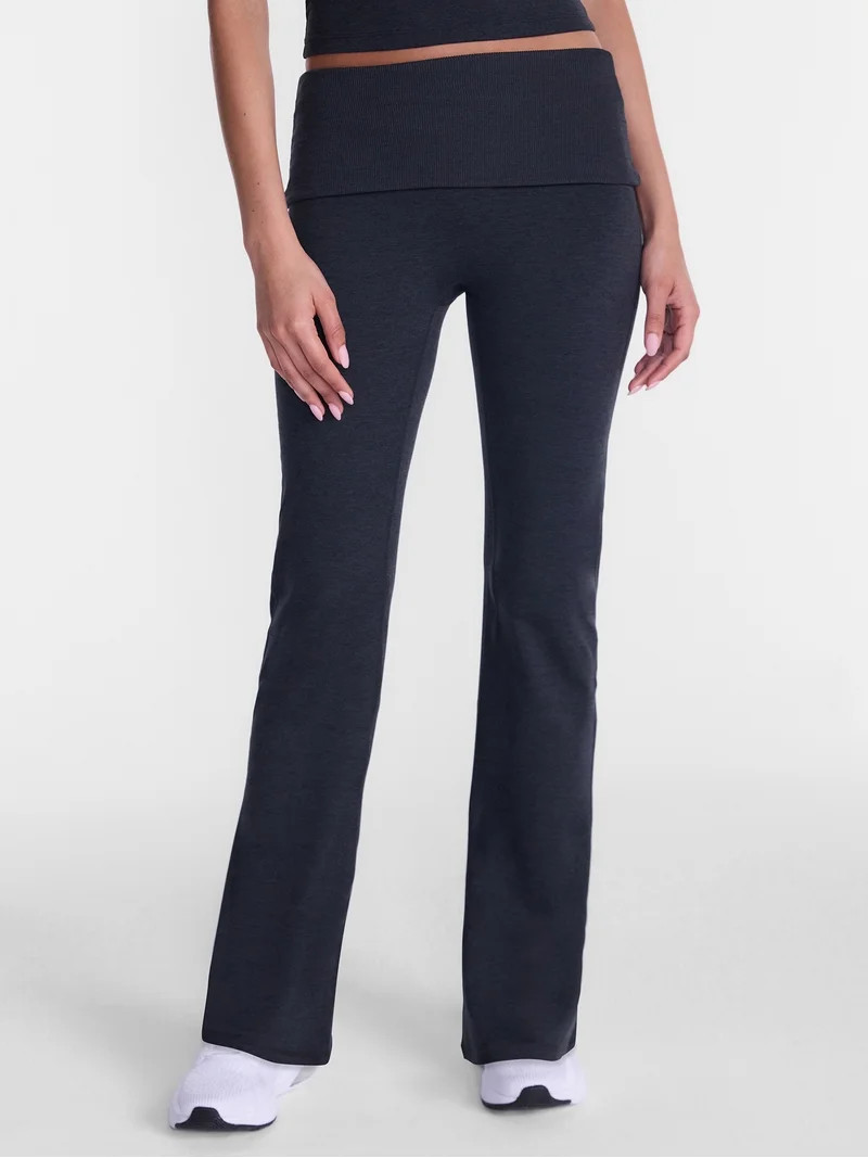 Athletic Works Women's ButterCore Flare Leggings with Fold Over Waist, 31" Inseam, Sizes XS-XXL | Walmart (US)