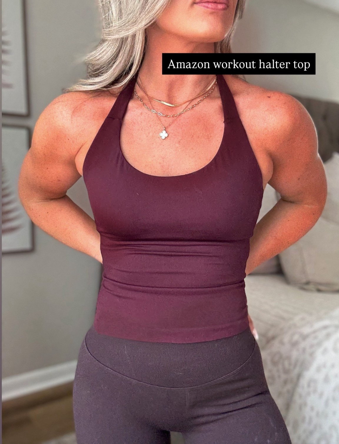 Love this halter top. Wearing a size medium and fits TTS! It does have compression 🤌🏻

#LTKU #LTKfitnessgoals