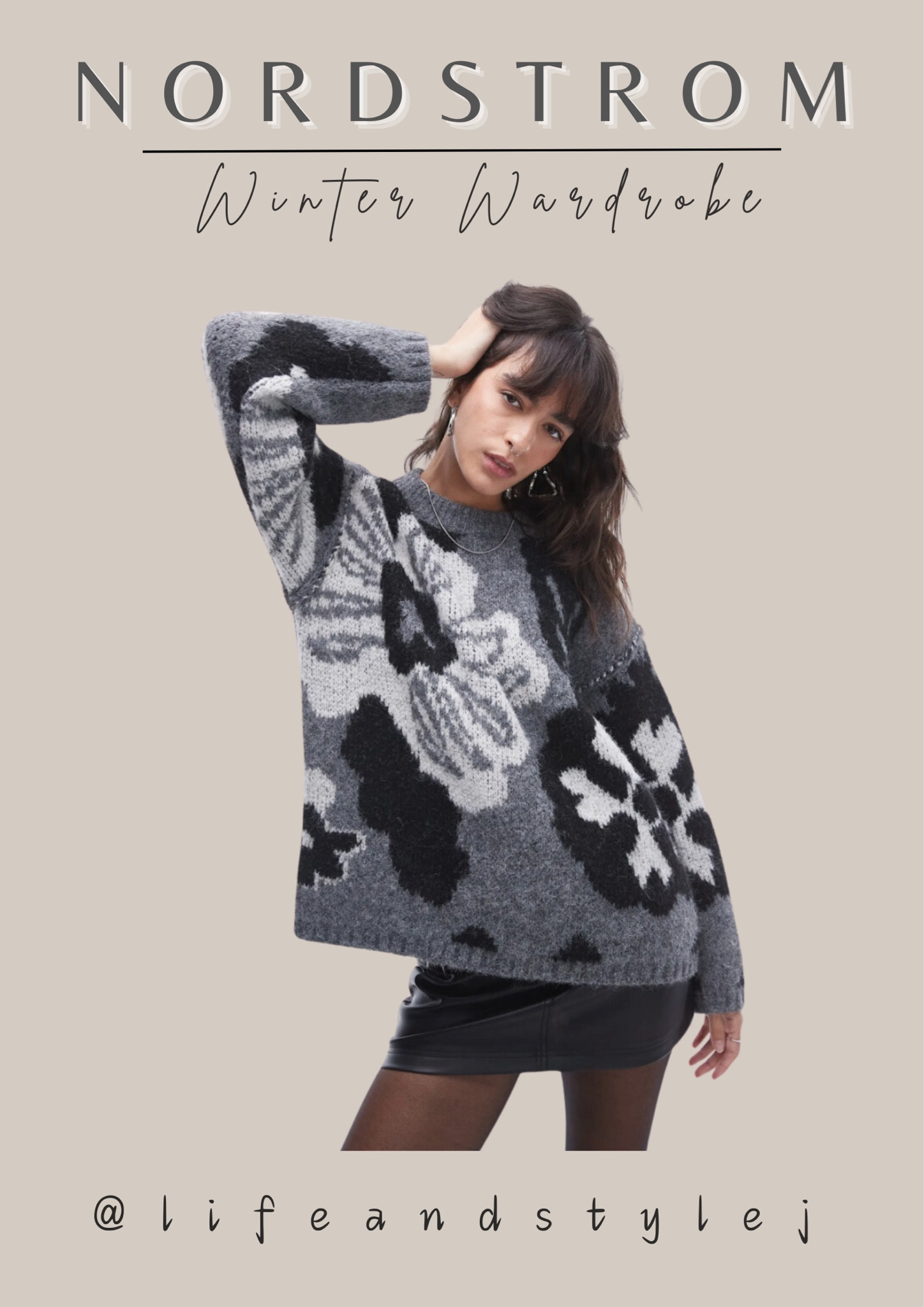 The Nordstrom TopShop Floral Oversize Sweater makes a bold statement. Style it with slim-fit jeans and ankle boots for a balanced look, or pair it with a midi skirt and sneakers for a trendy, casual vibe. Add gold accessories for a polished finish! 

#LTKU #LTKStyleTip #LTKSeasonal