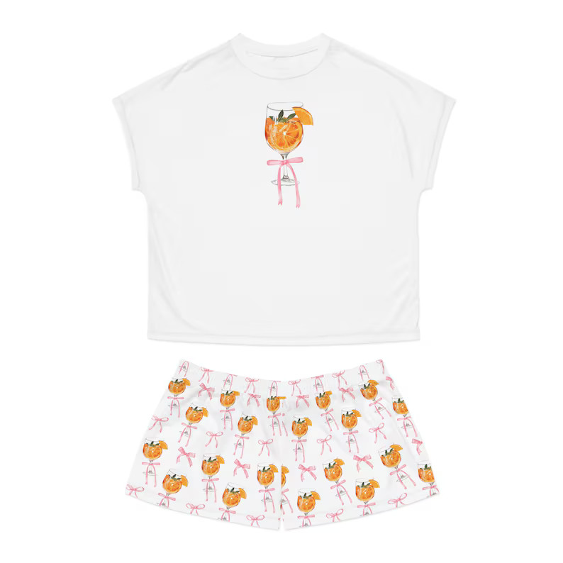 Aperol Spritz Pajamas Bachelorette Pajama Set Custom Matching Pajama Bridal Pajamas Set Girly Cut... | Etsy (US)