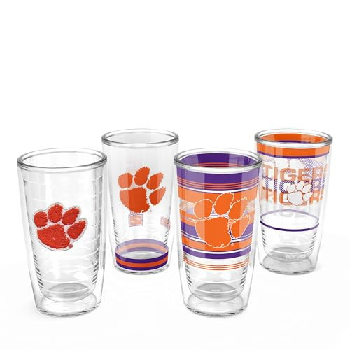Tervis Clemson Tigers - Assorted Made in USA Double Walled Insulated Tumbler Travel Cup Keeps Drinks Cold & Hot, 16oz 4pk, Classic | Amazon (US)