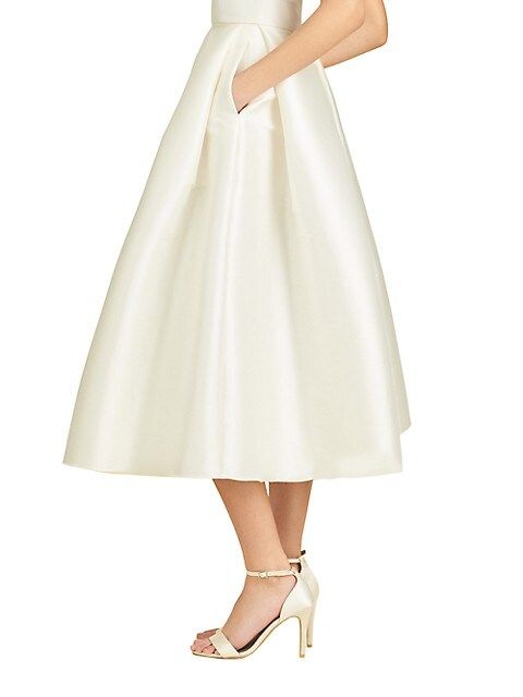 Leighton Flared Satin Midi-Skirt | Saks Fifth Avenue