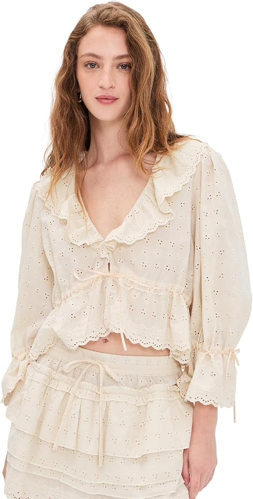 WAYF Women's Sophia Ruffle Top | Amazon (US)