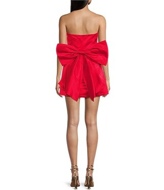 Lulus Satin Bow Strapless A-Line Mini Dress | Dillard's | Dillard's