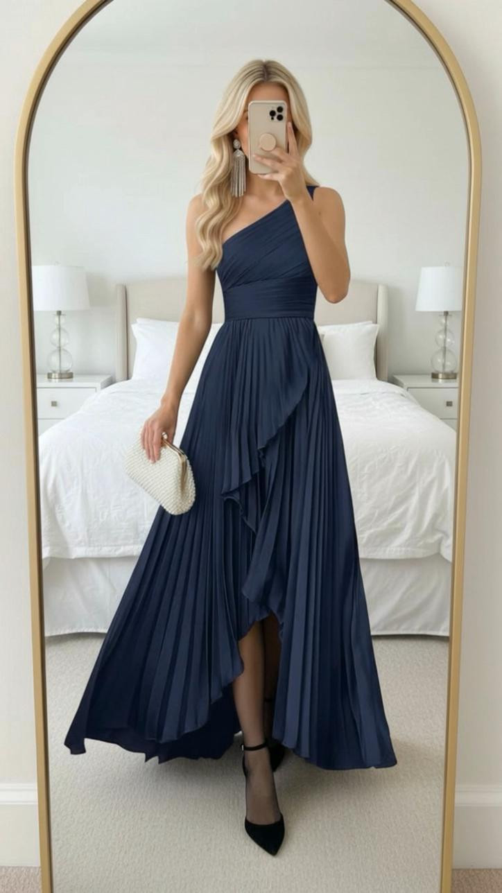 Are you looking forward to a winter wedding or maybe you have a winter holiday outfit that you need to have this is a great dress absolutely stunning comes in other colors besides blue if you’re looking for something that is beautiful, but still super affordable this is a great option. I love the little pleat in this. It’s so pretty and it’s extremely flattering for a lot of body types which is super importantstyle it with a pearl purse. You could also do some really sparkly fun earrings and then some great shoes you can do fleece line tights or just regular tights if you’re feeling bold and then put on a really cute fur jacket that would be fun for any winter event.

#LTKvlog #LTKSeasonal #LTKHoliday