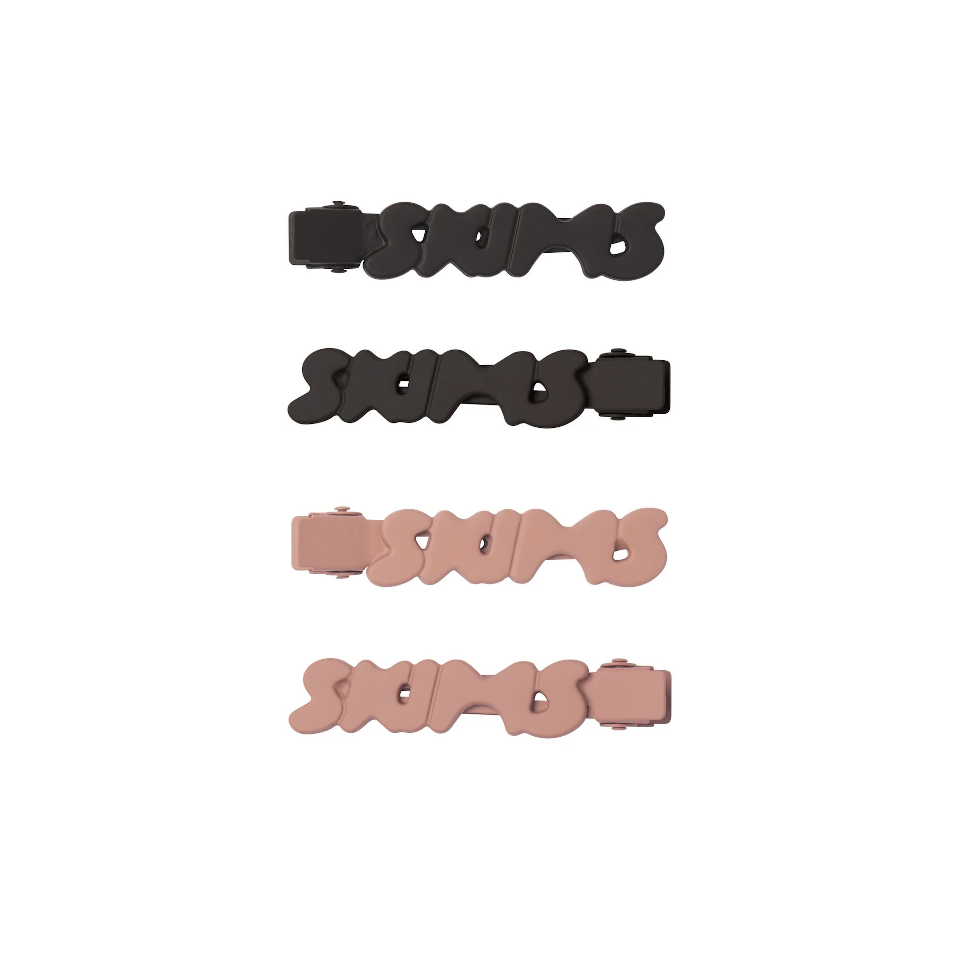 SKIMS Matte Logo No-Crease Hair Clip 4-Pack | Black | Getting Ready Accessories | SKIMS (US)