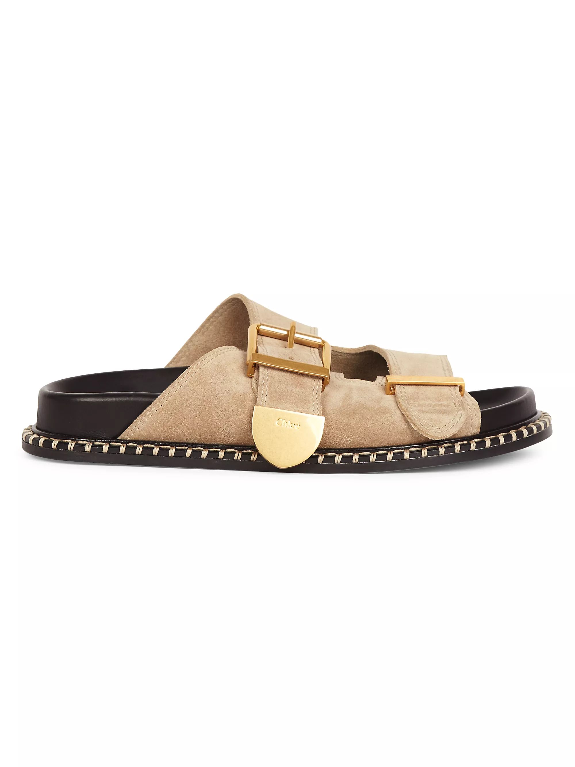 Rebecca Double-Buckle Slide Sandals | Saks Fifth Avenue